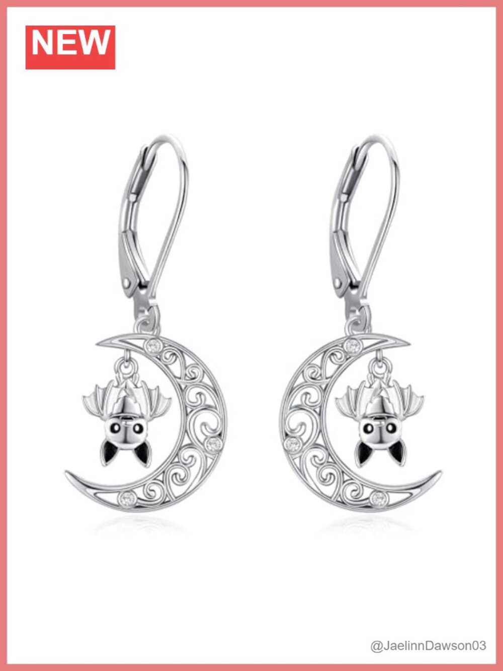 925 Sterling Silver Bat Drop Dangle Earrings Halloween Jewelry Gift for Women